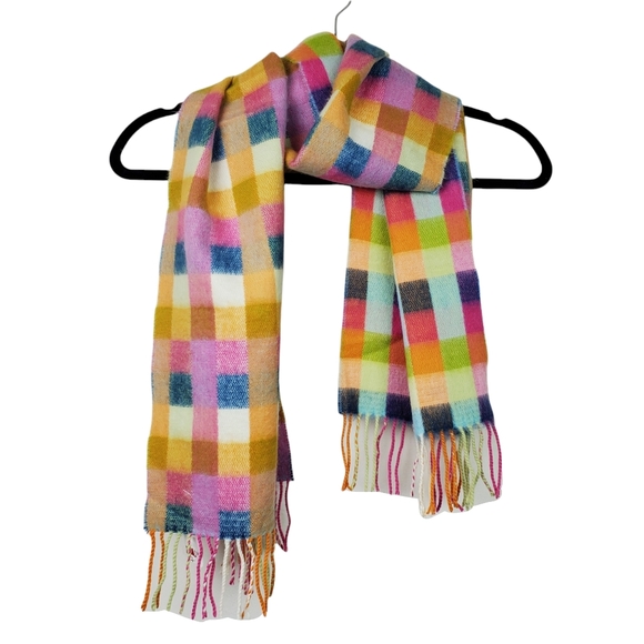 Better Than Cashmere Multicolor Retro Plaid Scarf Size OS NWOT - Picture 1 of 5